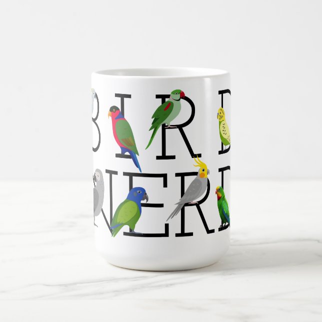 Vogel Nerd Parrots Kaffee Tasse (Mittel)