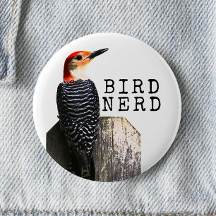 Vogel Nerd Rotbauch-Specht Button