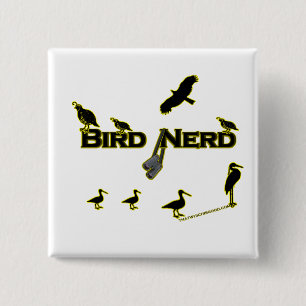 Vogel-Nerd-Silhouette Button