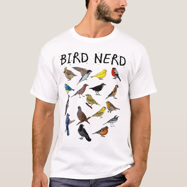 Vogel-Nerd verschiedene Arten von Bird_ Niedlich B T-Shirt (Vorderseite)