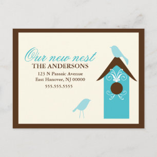 Vogel-Nest-bewegliche Mitteilungen Ankündigungspostkarte