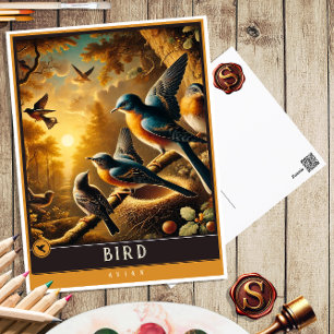 Vogel Niedliche Vintage Tierpostkarte Postkarte