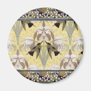 Vögel, Orchideen, Maidenhair Ferns Art Nouveau Magnet
