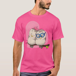 Vögel paaren sich in Liebesherz romc vintage T-Shirt