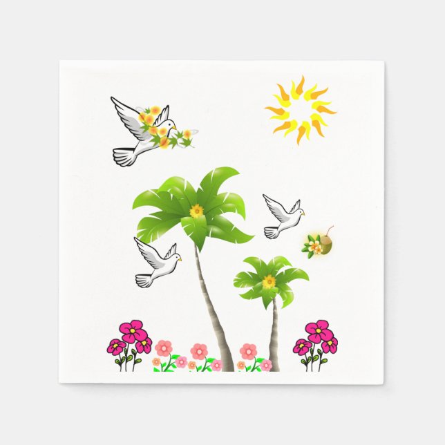 Vogel-Papier-Servietten Serviette (Vorderseite)