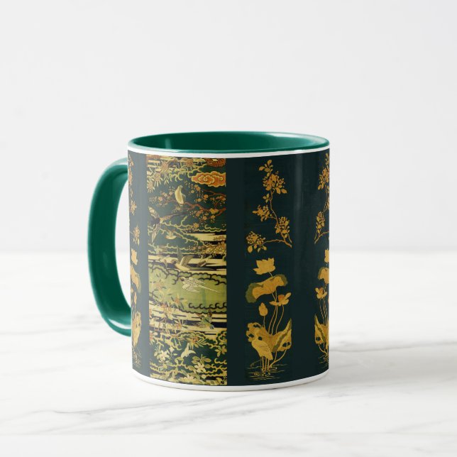 Vögel,Phoenix blühende Baumzweige Lotus Blume Tasse (Vorderseite Links)