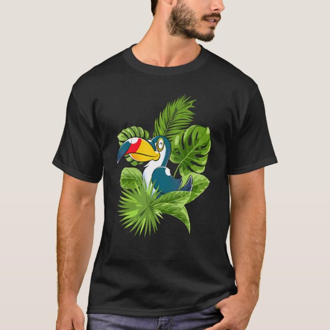 Vogel Regenwald Vogel Tier Tropischer Kontakt T-Shirt (Vorderseite)