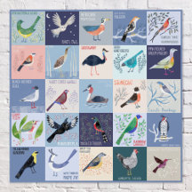 Vögel rund um die Welt Wasserfarben Kunst