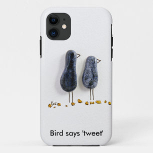 Vogel sagt 'zwitschern' süßes blaues Keramik-Paar Case-Mate iPhone Hülle