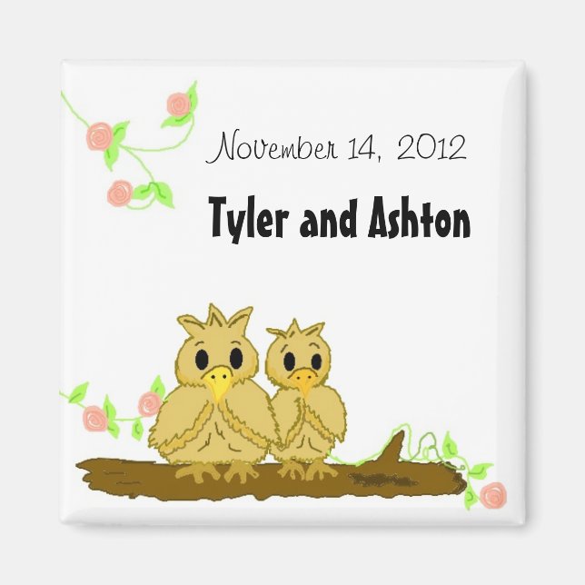 Vögel Save the Date lieben Magnet (Vorne)