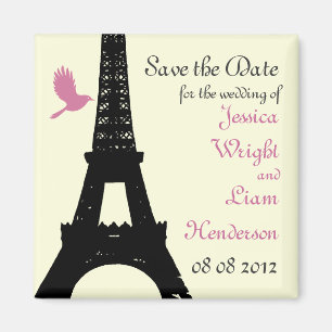 Vögel Save the Date lieben (weiß) Magnet
