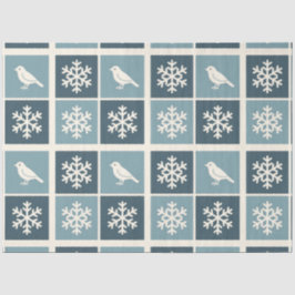 Vögel & Schneeflocken Weihnachten Winter Decoupage Seidenpapier