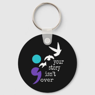Vögel Semicolon Geschenk Suizidprävention Bewussts Schlüsselanhänger