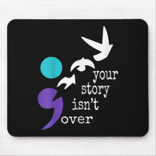 Vögel Semikolon-Geschenk Suizidpräventionsbewussts Mousepad