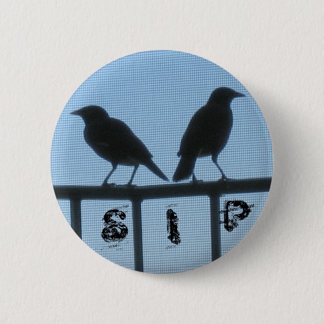 Vogel-Silhouette-bestimmen Sie, S, I, P die Größe Button (Vorderseite)