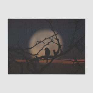 Vogel-Silhouette in der Mondscheinillustration Seidenpapier