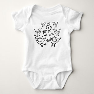 Vögel spielen Fußball Baby Strampler