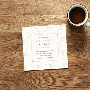 Vogel, Storch unisex Baby Dusche Einladung