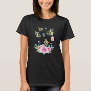 Vögel Süße Tier Vögel auf einem Zweig Party Vögel  T-Shirt