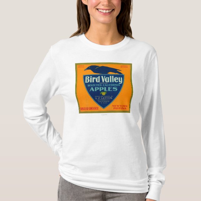 Vogel-Tal-Apple-Kiste LabelWatsonville, CA T-Shirt (Vorderseite)