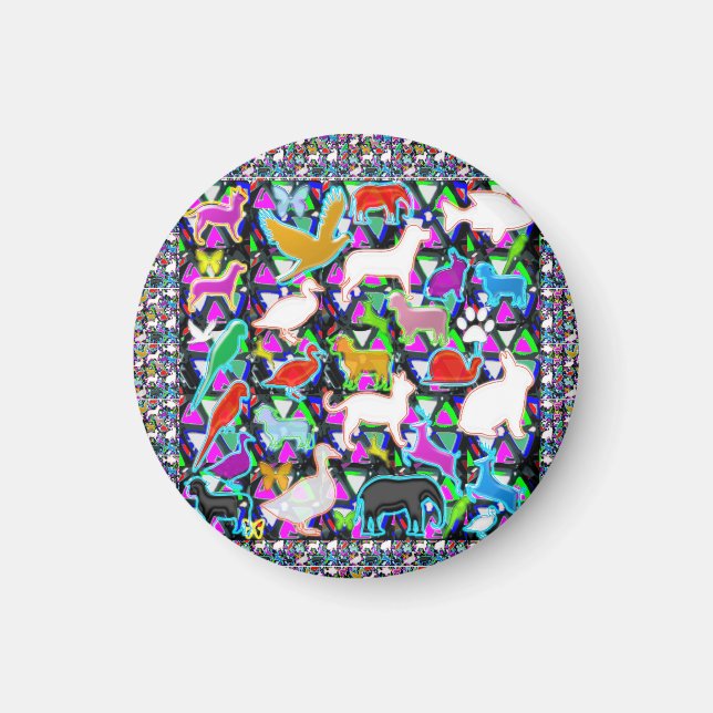 Vögel Tiere Haustiere Kinder Kinder Magnet (Vorne)