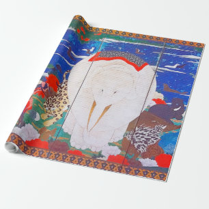 Vögel, Tiere und blühende Pflanze(rechts)Jakuchu Geschenkpapier