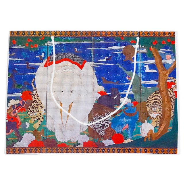 Vögel, Tiere und blühende Pflanze(rechts)Jakuchu Große Geschenktüte (Vorderseite)