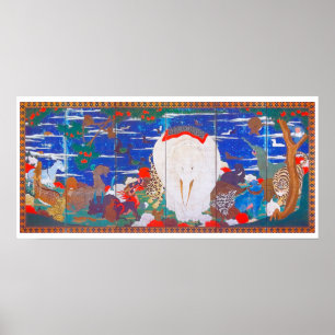 Vögel, Tiere und blühende Pflanze (rechts) Jakuchū Poster