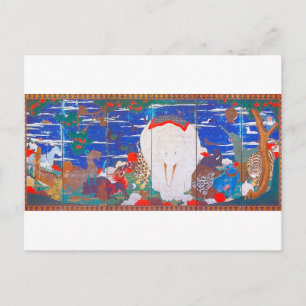 Vögel, Tiere und blühende Pflanze(rechts)Jakuchu Postkarte