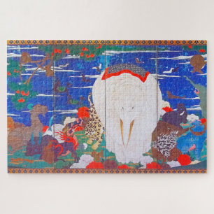 Vögel, Tiere und blühende Pflanze(rechts)Jakuchu Puzzle
