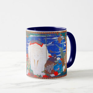 Vögel, Tiere und blühende Pflanze (rechts) Jakuchū Tasse