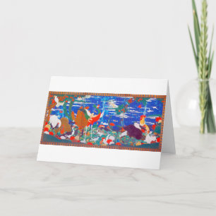 Vögel, Tiere und blühende Pflanze (Verlassen) Jaku Karte
