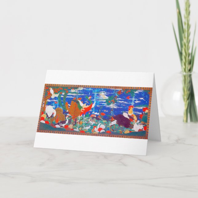 Vögel, Tiere und blühende Pflanze (Verlassen) Jaku Karte (Vorderseite)