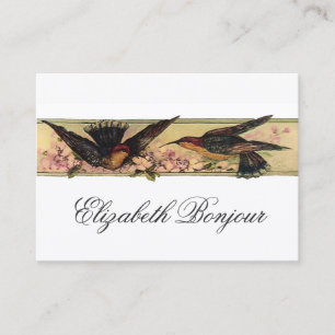 Vögel Treffen ~ Visitenkarten Frühlingsblumen Visitenkarte