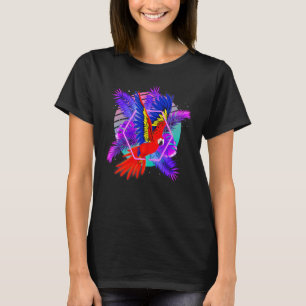 Vogel Tropisches Tier Retro Vaporwave Papagei T-Shirt