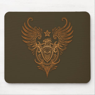 Vogel-u. Schild-Zuckerschädel (Braun) Mousepad