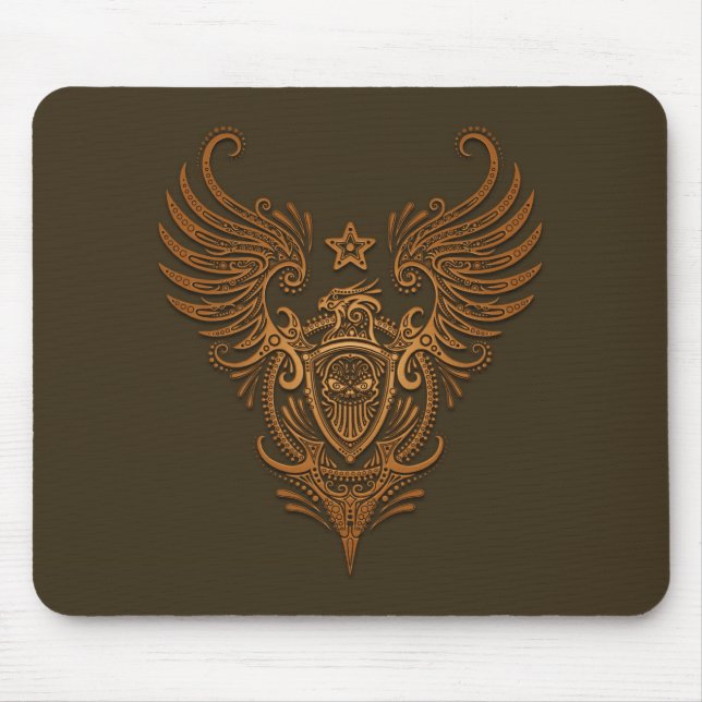 Vogel-u. Schild-Zuckerschädel (Braun) Mousepad (Vorne)