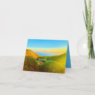Vogel über blauem Meer Karte
