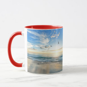 Vögel über dem Strand Tasse