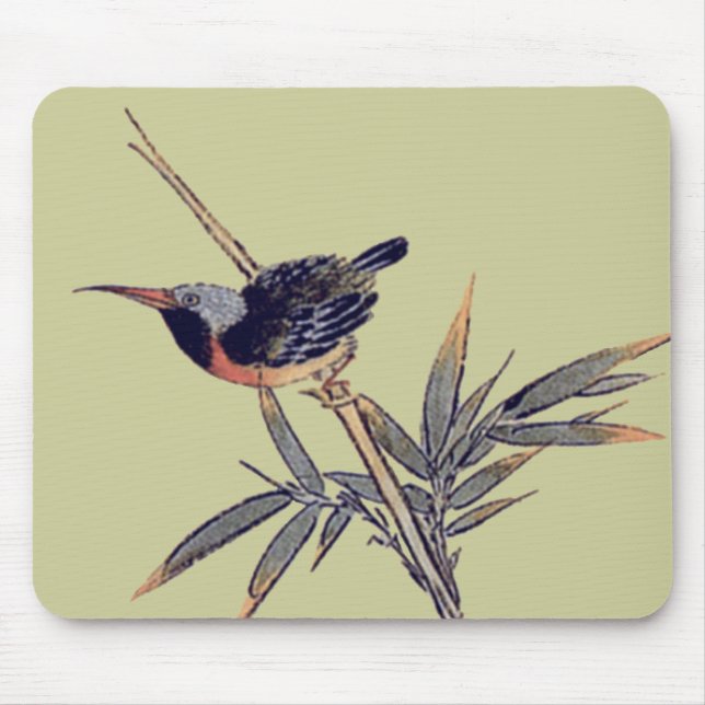 Vogel und Bambus 2 Mousepad (Vorne)