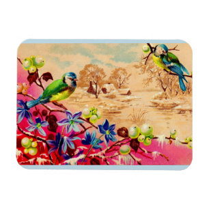 Vögel und Beeren Magnet