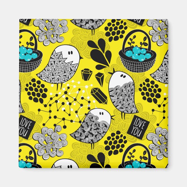 Vögel und Beeren Magnet (Vorne)