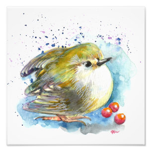 Vogel und Berries Fotodruck