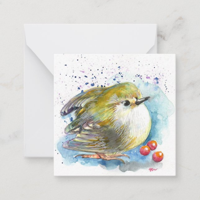 Vogel und Berries Mitteilungskarte (Vorderseite)