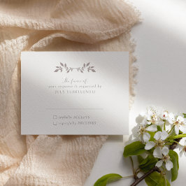 Vögel und Blätter, romantische ecru Response Card RSVP Karte