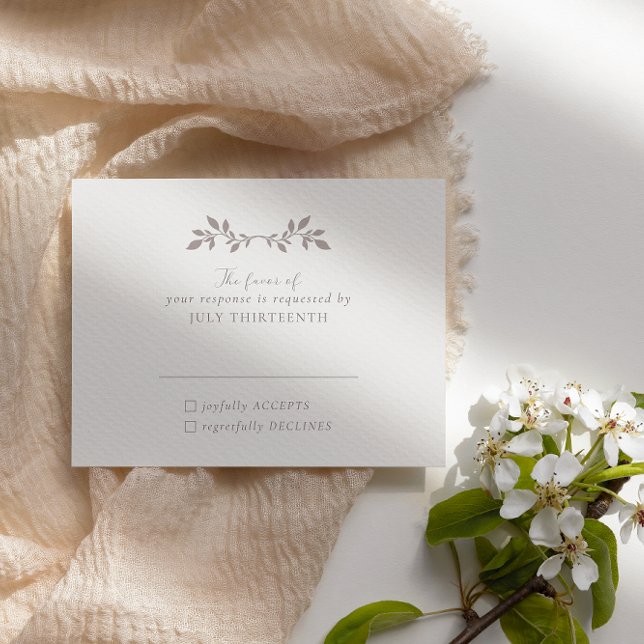 Vögel und Blätter, romantische ecru Response Card RSVP Karte (Von Creator hochgeladen)