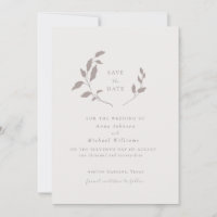 Vögel und Blätter, rosa | beige Save the Date