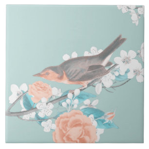 Vögel und Blume Fliese