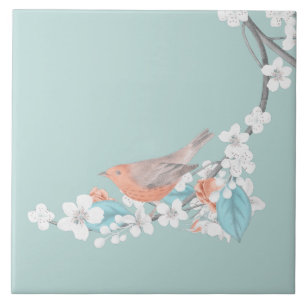 Vögel und Blume Fliese