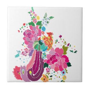 Vögel und Blume Fliese